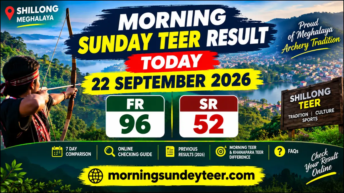 Morning Sunday Teer Result Today 22 September 2026 Shillong FR SR